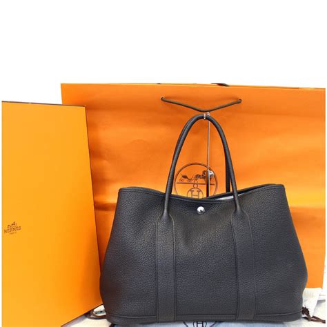 hermes black garden party|hermes garden tote size.